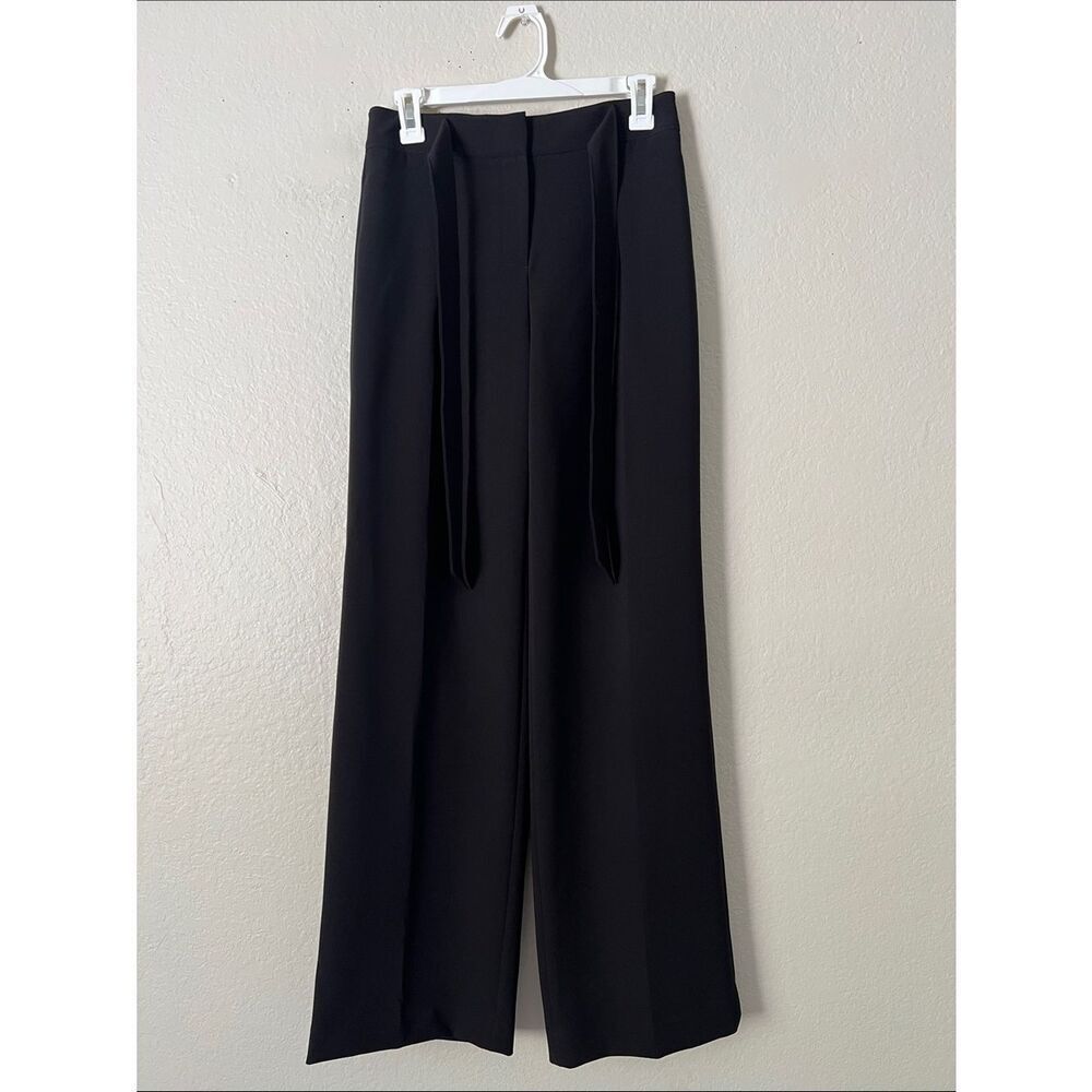 Like New! WHBM The Wide-Leg Black Tie-Waist Pants Black in Size 0L
